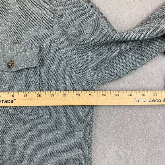 Peter Millar Men Trenton Jumper Shirt Sweater Large Gray Pima Cotton Merino Wool - Picture 4 of 9